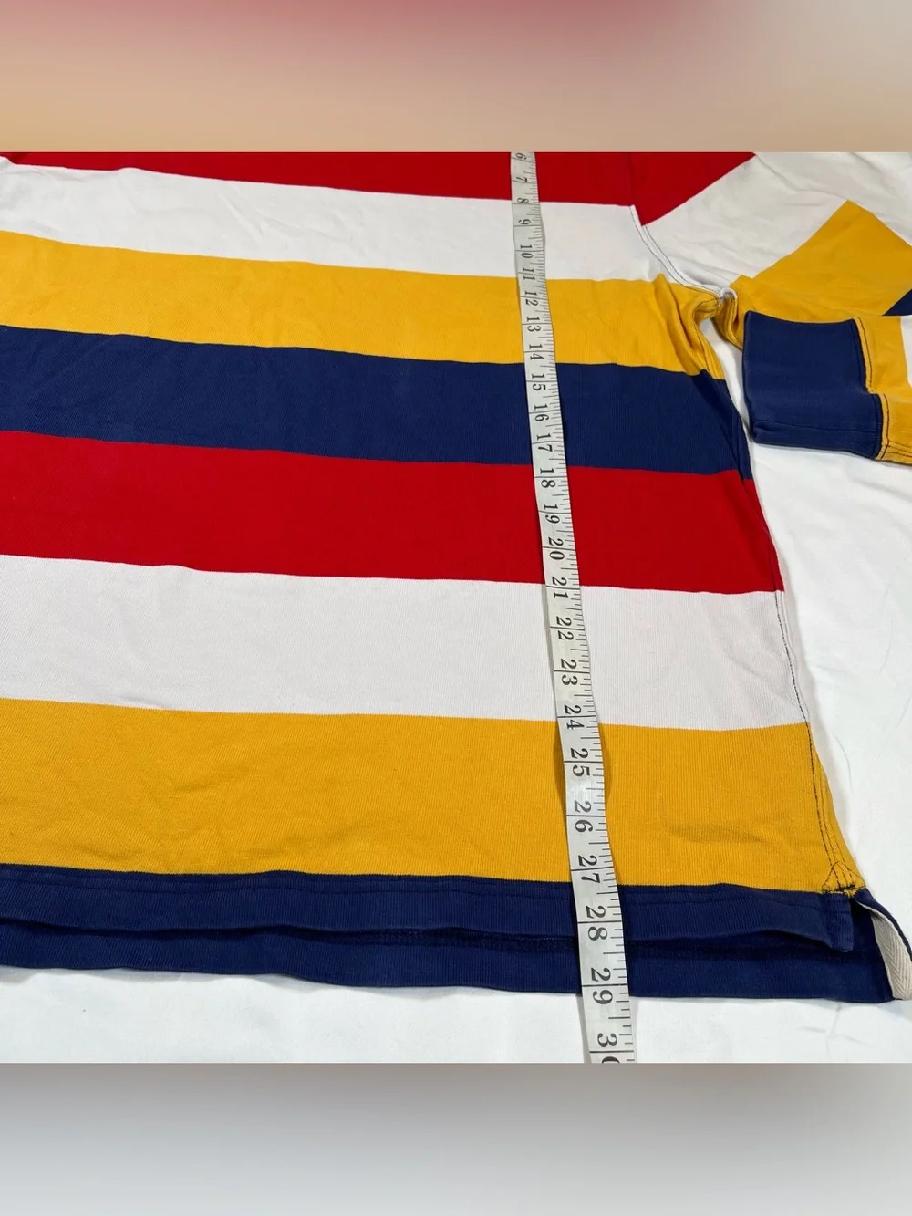J. Crew Oarsman Rugby crewneck‎ Shirt Men L Striped Colorblock long sleeve